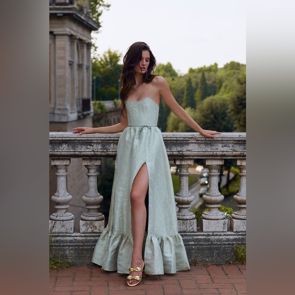V. Chapman “The Charlotte Dress in Sage Duchess”
